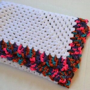 Hand Crocheted  Granny Square Blanket